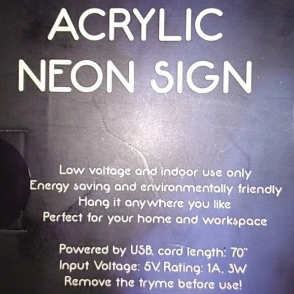 Hooray Acrylic Neon Sign - Picture 8 of 8